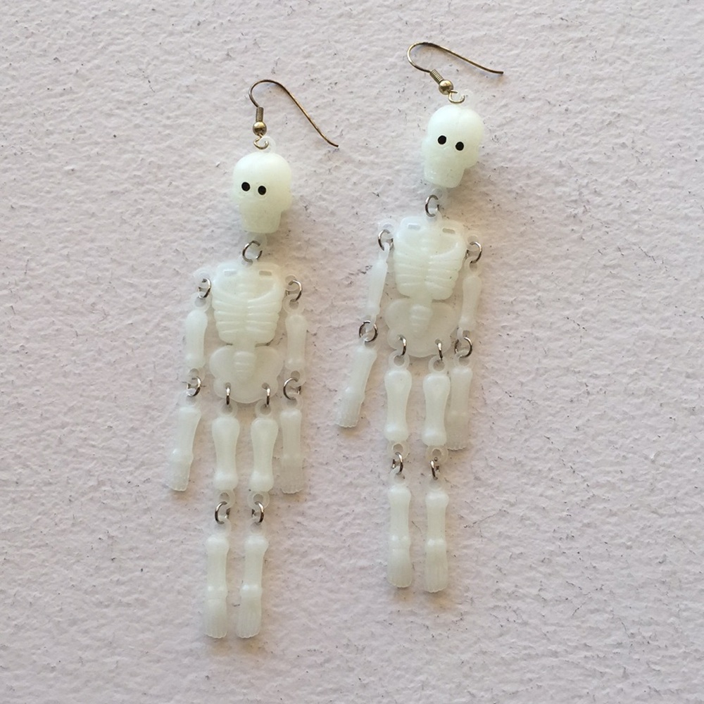Full Skeleton 5 INCHES Glow In The Dark Earrings